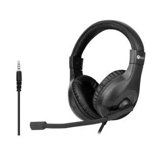 Slušalke C-TECH z mikrofonom MHS-05, 4-pinski 3,5-mm priključek, upravljanje na kablu, naglavne, adapter za 2 priključka, črne Slušalke C-TECH z mikrofonom MHS-05, 4-pinski 3,5-mm priključek, upravljanje na kablu, naglavne, adapter za 2 priključka, črne