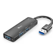 C-TECH USB-razdelilnik, UHB-U3-AC, 1x USB-A 3.0, 2x USB-A 2.0, 1x USB-C, črn
