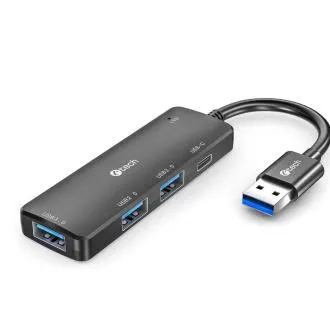 C-TECH USB-razdelilnik, UHB-U3-AC, 1x USB-A 3.0, 2x USB-A 2.0, 1x USB-C, črn
