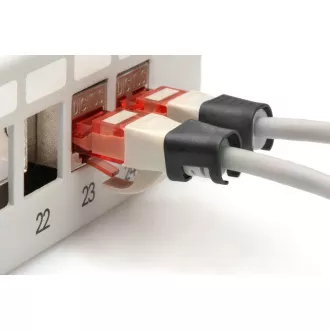 DIGITUS Barvne sponke za povezovalni kabel, pakiranje 100 kosov, črne