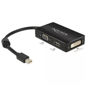 Delock Adapter mini Displayport 1.1 moški > VGA / HDMI / DVI ženski pasivni črn Delock Adapter mini Displayport 1.1 moški > VGA / HDMI / DVI ženski pasivni črn