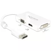Delock Displayport adapter 1.1 moški > VGA / HDMI / DVI ženski pasivni beli
