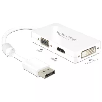 Delock Displayport adapter 1.1 moški > VGA / HDMI / DVI ženski pasivni beli