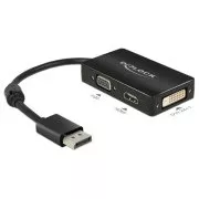 Delock Displayport adapter 1.1 moški > VGA / HDMI / DVI ženski pasivni črn