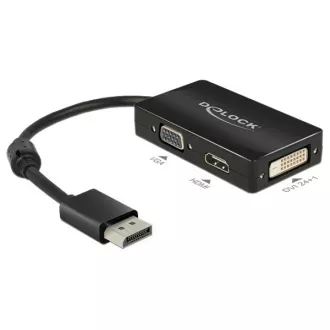 Delock Displayport adapter 1.1 moški > VGA / HDMI / DVI ženski pasivni črn