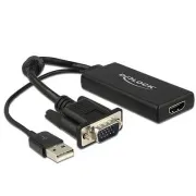 Delock Adapter VGA v HDMI z zvokom črn