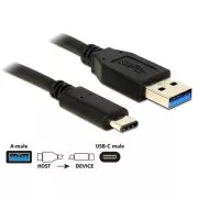 Delock SuperSpeed USB 10 Gb/s (USB 3.1, Gen 2) tip A moški > USB Type-C™ moški 0,5 m črna