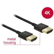 Delock Hitri kabel HDMI z ethernetom - HDMI-A moški > HDMI-A moški 3D 4K 3m Active Slim Premium