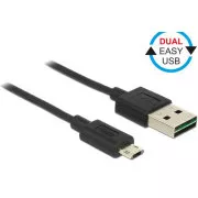 Delock kabel EASY-USB 2.0 tip A moški > EASY-USB 2.0 tip Micro-B moški črn 0,2 m