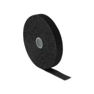 Delock Pritrdilni elementi s kavljem in zanko L 10 m x Š 20 mm zvitek črna Delock Pritrdilni elementi s kavljem in zanko L 10 m x Š 20 mm zvitek črna