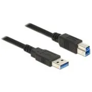 Delock kabel USB 3.0 tip A (moški) > USB 3.0 tip B (moški), 5,0 m, črn