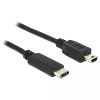 Delock Kabel USB Type-C™ 2.0 moški > USB 2.0 tip Mini-B moški 0,5 m črn