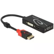Delock adapter DisplayPort 1.2 (moški) > VGA / HDMI / DVI (ženski) 4K, pasivni, črn