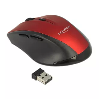 Delock Ergonomska optična miška s 5 gumbi 2,4 GHz brezžična