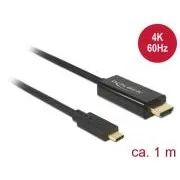 Delock Kabel USB Type-C™ moški > HDMI moški (DP Alt Mode) 4K 60 Hz 1 m črn