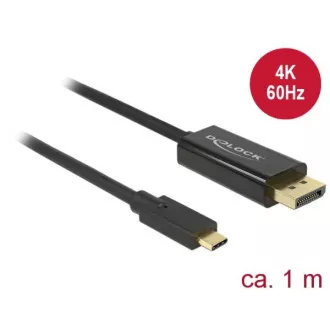 Delock Kabel USB Type-C™ moški in Displayport moški (DP Alt Mode) 4K 60 Hz 1 m črn