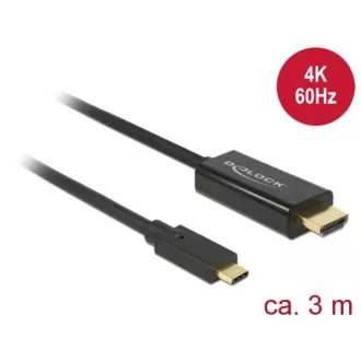 Delock Kabel USB Type-C™ moški in HDMI moški (DP Alt Mode) 4K 60 Hz 3 m črn