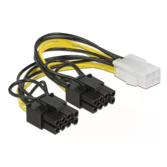 Delock PCI Express napajalni kabel 6 pin ženskega spola > 2 x 8 pin moškega spola 15 cm
