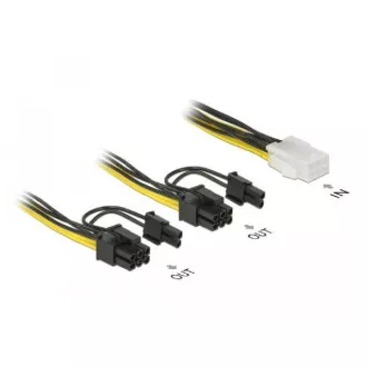 Delock PCI Express napajalni kabel 6 pin ženskega spola > 2 x 8 pin moškega spola 15 cm