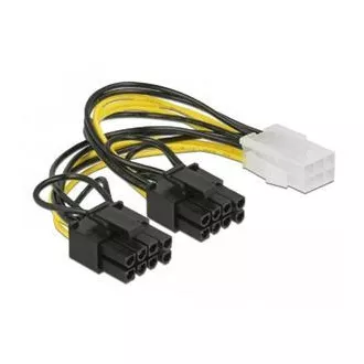 Delock PCI Express napajalni kabel 6 pin ženskega spola > 2 x 8 pin moškega spola 15 cm
