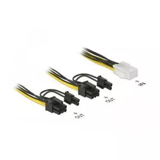 Delock PCI Express napajalni kabel 6 pin ženskega spola > 2 x 8 pin moškega spola 15 cm