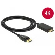 Delock Kabel Displayport 1.2 moški > High Speed HDMI-A moški pasivni 4K 2 m črn