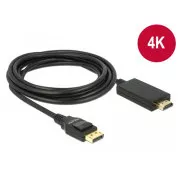 Delock Kabel Displayport 1.2 moški > High Speed HDMI-A moški pasivni 4K 3 m črn
