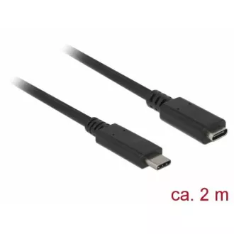 Delock SuperSpeed USB podaljšek (USB 3.1 Gen 1) USB Type-C™ moška in ženska vrata 3 A 2.0 m črna