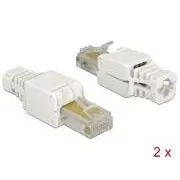 Delock RJ45 moški Cat.5e UTP brez orodja 2 kosa