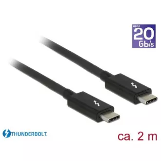 Delock Thunderbolt™ 3 (20 Gb/s) USB-C™ kabel moški > moški pasivni 2,0 m 3 A črn