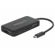Delock Adapter USB Type-C™ Stecker > VGA / HDMI / DVI / DisplayPort ženski črn
