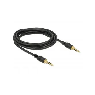 Delock kabel stereo jack 3,5 mm, 4-pinski, moški > moški, 3 m, črn Delock kabel stereo jack 3,5 mm, 4-pinski, moški > moški, 3 m, črn