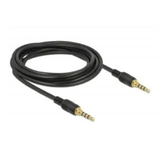Delock kabel stereo jack 3,5 mm, 4-pinski, moški > moški, 3 m, črn Delock kabel stereo jack 3,5 mm, 4-pinski, moški > moški, 3 m, črn