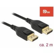 Delock DisplayPort kabel 8K 60 Hz 2 m DP 8K certificiran