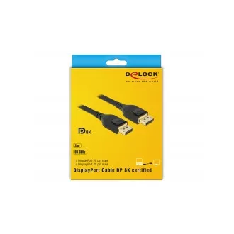 Delock DisplayPort kabel 8K 60 Hz 3 m DP 8K certificiran