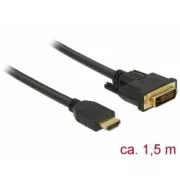 Delock HDMI na DVI kabel 24 1 dvosmerni 1,5 m
