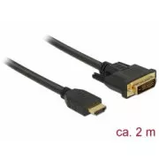 Delock HDMI na DVI kabel 24 1 dvosmerni 2 m