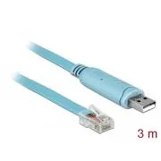 Delock Adapter USB 2.0 Type-A moški > 1 x Serial RS-232 RJ45 moški 3,0 m modra