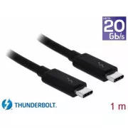 Delock Thunderbolt™ 3 (20 Gb/s) USB-C™ kabel moški in pasivni 1,0 m 5 A črn