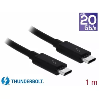 Delock Thunderbolt™ 3 (20 Gb/s) USB-C™ kabel moški in pasivni 1,0 m 5 A črn