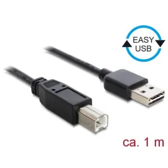 Delock Kabel EASY-USB 2.0 Type-A moški > USB 2.0 Type-B moški 1 m črn