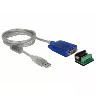Delock USB Type-A na RS-422/485 DB9 serijski adapter s 600 W prenapetostno zaščito in razširjenim temperaturnim območjem