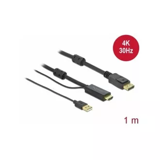Delock HDMI na DisplayPort 4K 30 Hz kabel 1 m