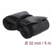 Delock Pleten Velcro plašč 5 m x 32 mm, črn
