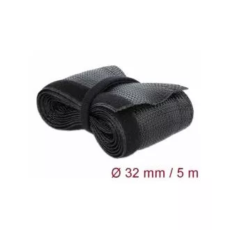 Delock Pleten Velcro plašč 5 m x 32 mm, črn