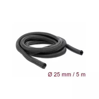 Delock Samozapiralni pleteni ovoj 5 m x 25 mm, črn