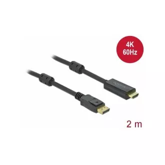 Delock Kabel iz aktivnega DisplayPorta 1.2 v HDMI, 4K, 60 Hz 2 m