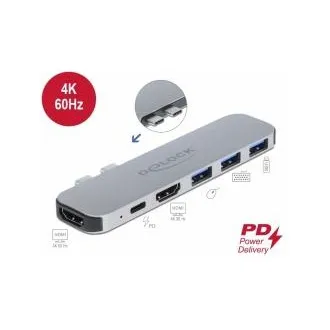 Delock MacBook priklopna postaja, dvojna, HDMI 4K / PD / vozlišče