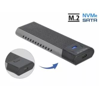 Delock Zunanje kombinirano ohišje USB Type-C™ za M.2 NVMe PCIe ali SATA SSD - brez orodja