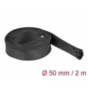 Delock Pletena ovojnica z zadrgo, 2 m x 50 mm, črna